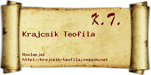 Krajcsik Teofila névjegykártya